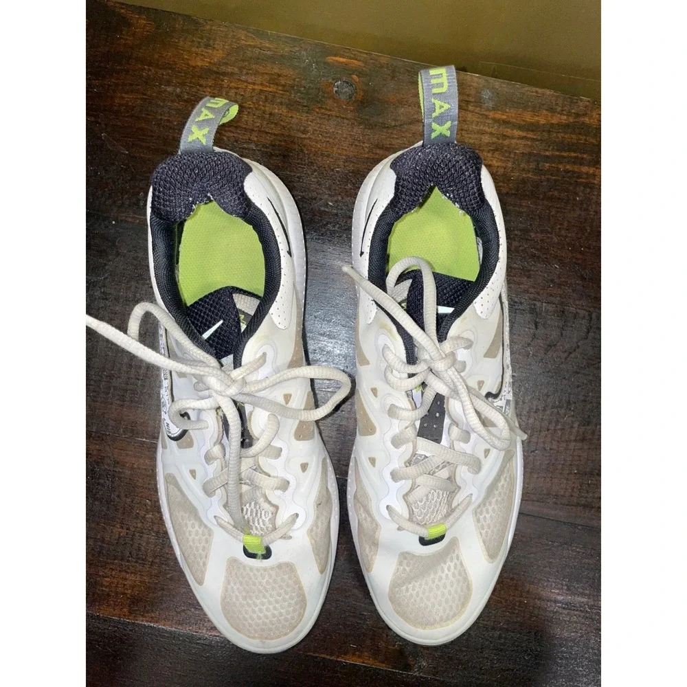 Nike Air Max Genome White Grey Volt Green Sneakers Running Shoes Sz‎ 7Y